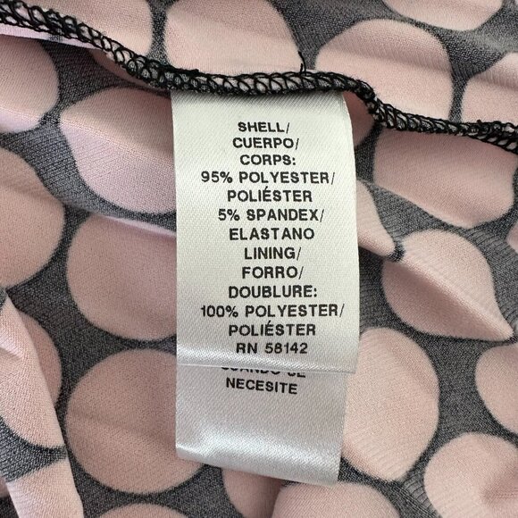 NWT London Times Pleated Dress Size 12 Keyhole Sleeveless Polka Dot Pink - Picture 8 of 12